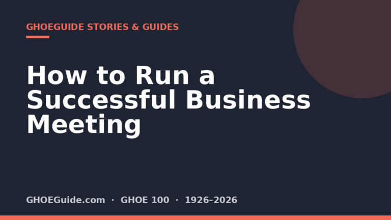 How to Run a Successful Business Meeting — 100 Years of Aggie Stories